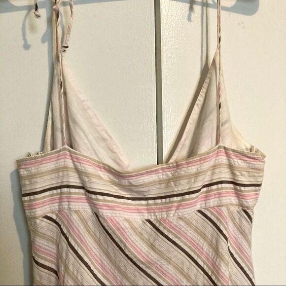 GUESS Diagonal Stripe Strappy Midi Summer Dress Womens Medium - Picture 7 of 16